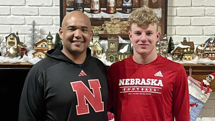 Rex Guthrie with Nebraska defensive coordinator Tony White